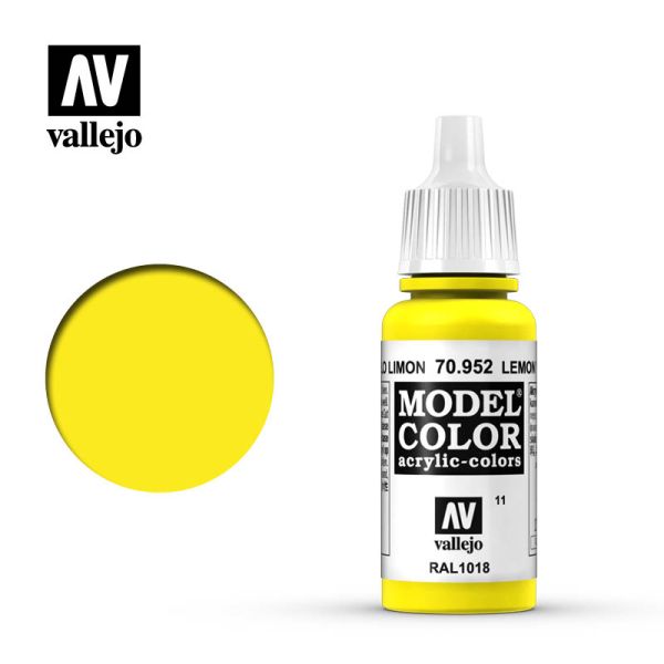 Acrylicos Vallejo AV水漆 模型色彩 Model Color 011 70952 檸檬黃色 Lemon Yellow 17ml 