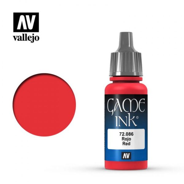 Acrylicos Vallejo AV水漆 遊戲色彩 Game Color 082 72086 紅色墨水 Red Ink 17 ml 