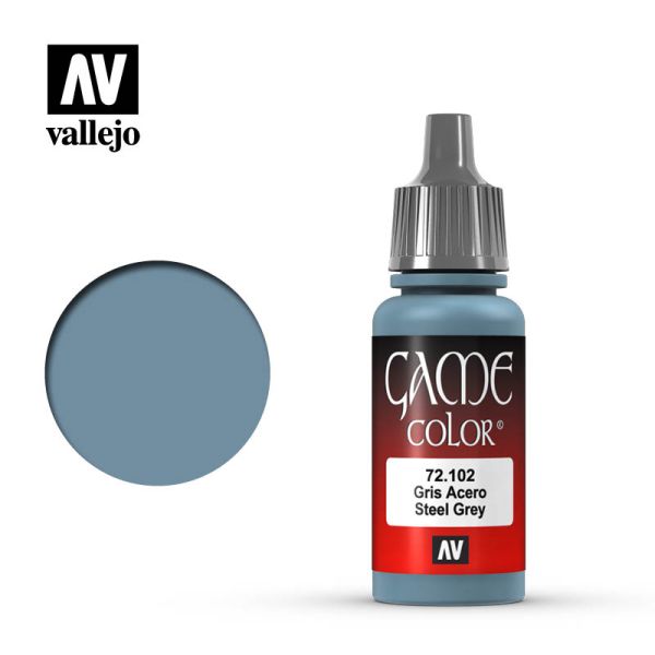 Acrylicos Vallejo AV水漆 遊戲色彩 Game Color 075 72102 鋼灰色 Steel Grey 17 ml 