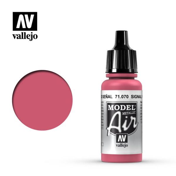 Acrylicos Vallejo AV水漆 71070 模型噴塗色彩 Model Air 信號紅色（金屬色）Signal Red 17ml 