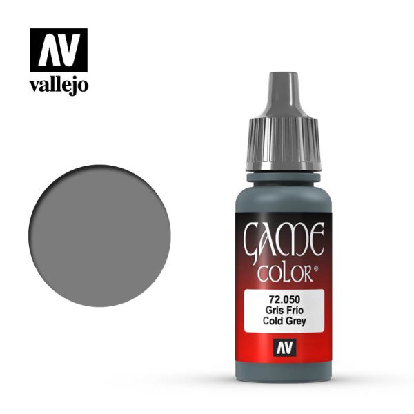 Acrylicos Vallejo AV水漆 遊戲色彩 Game Color 050 72050 冷灰色 Cold Grey 17 ml 