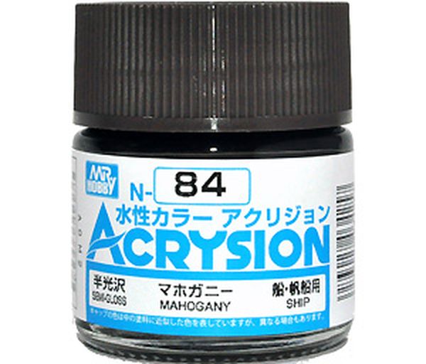 GUNZE 環保水性漆 N-84 半消光 桃木深棕色 10ml 