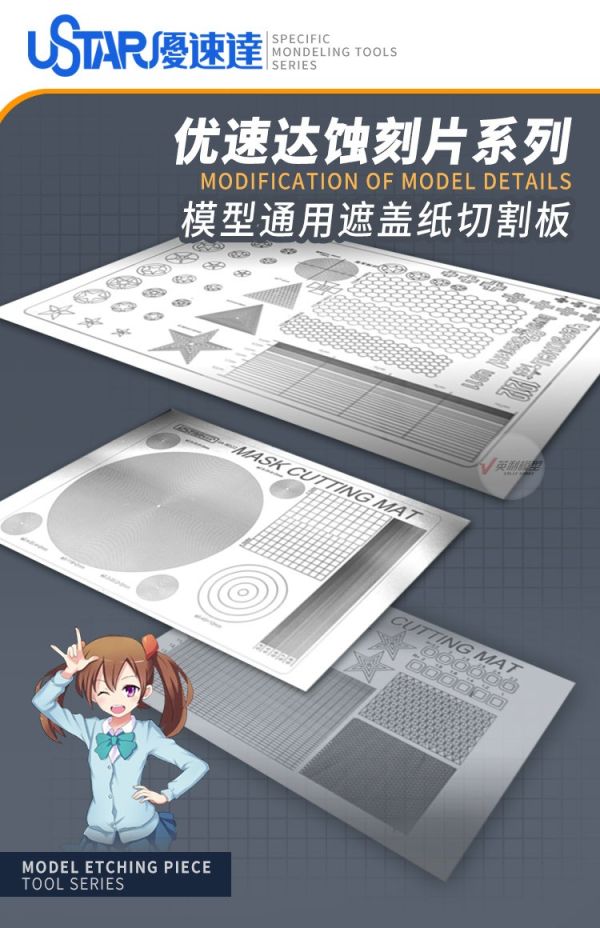 U-STAR 優速達 UA80122 模型通用遮蓋紙切割版（圓形） 