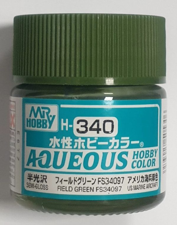GUNZE 環保水性漆 H340 FS34097 半光澤 田園綠色 10ml 