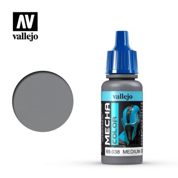 Acrylicos Vallejo AV水漆 機甲色彩 Mecha Color 038 69038 中階灰色 Medium Grey 17ml 