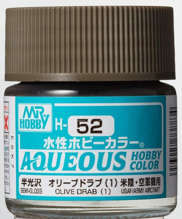 GUNZE 環保水性漆 H52 半光澤 橄欖綠色 10ml 