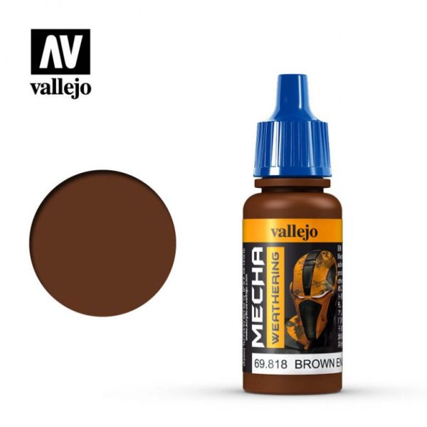 Acrylicos Vallejo AV水漆 機甲色彩 Mecha Color 068 69818 棕色煙灰（消光） Brown Eng. Soot (Matt) 17ml 