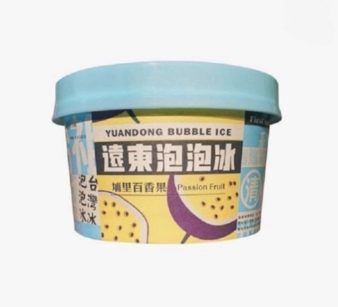 遠東泡泡冰百香果口味   1杯 6 0 元    10杯 5 0 0 元  【商品規格】：百香果口味  110公克±4.5% / 杯  【保存方式】：冷凍 -18℃以下  【保存期限】：18個月  【產地】：台灣 