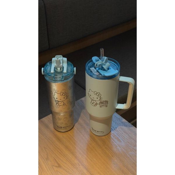 HELLO KITTY不銹鋼保溫杯(藍)880mL+1200mL 