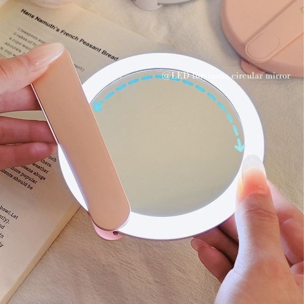 手持旋轉LED化妝鏡 