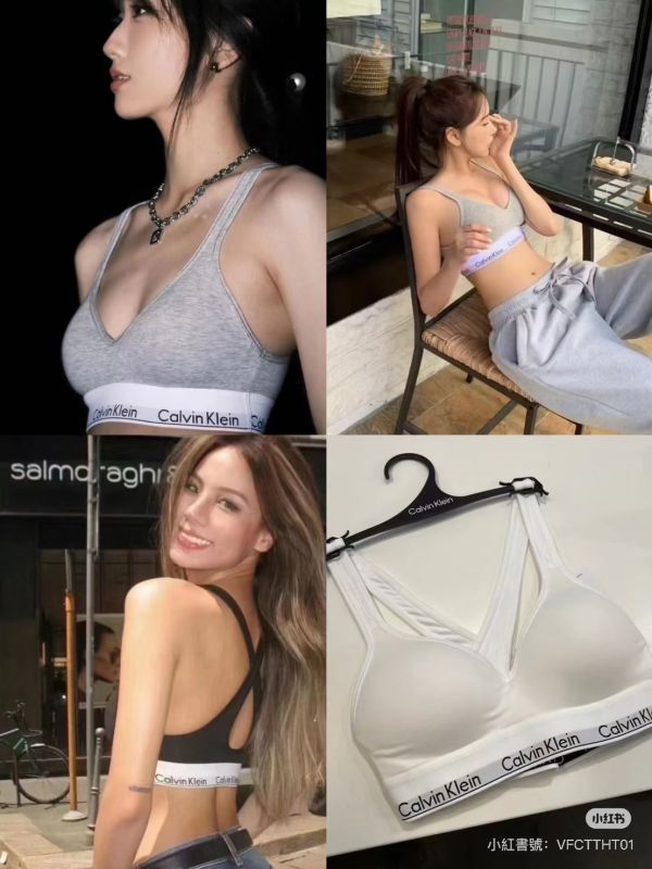 Calvin Kelin交叉深V運動內衣（有杯墊） 