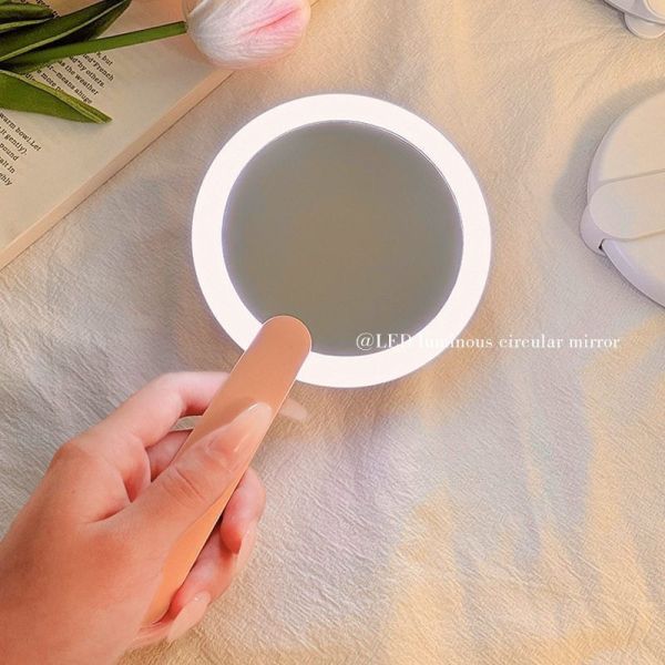 手持旋轉LED化妝鏡 