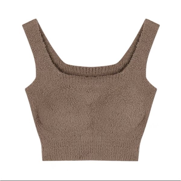 大奶有胸墊 羊羔絨保暖背心 