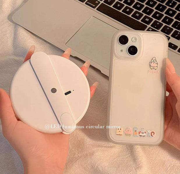 手持旋轉LED化妝鏡 