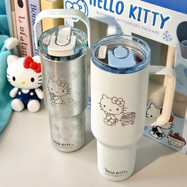 HELLO KITTY不銹鋼保溫杯(藍)880mL+1200mL 
