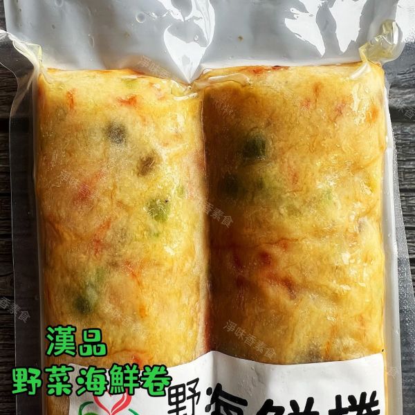 漢品 素食野菜海鮮捲 (600g)2條入 全素食可用 素食, 野菜海鮮捲, 全素, 漢品, 小麥蛋自, 樹薯澱粉, 大豆油, 健康食品, 冷凍食品, 食用方法