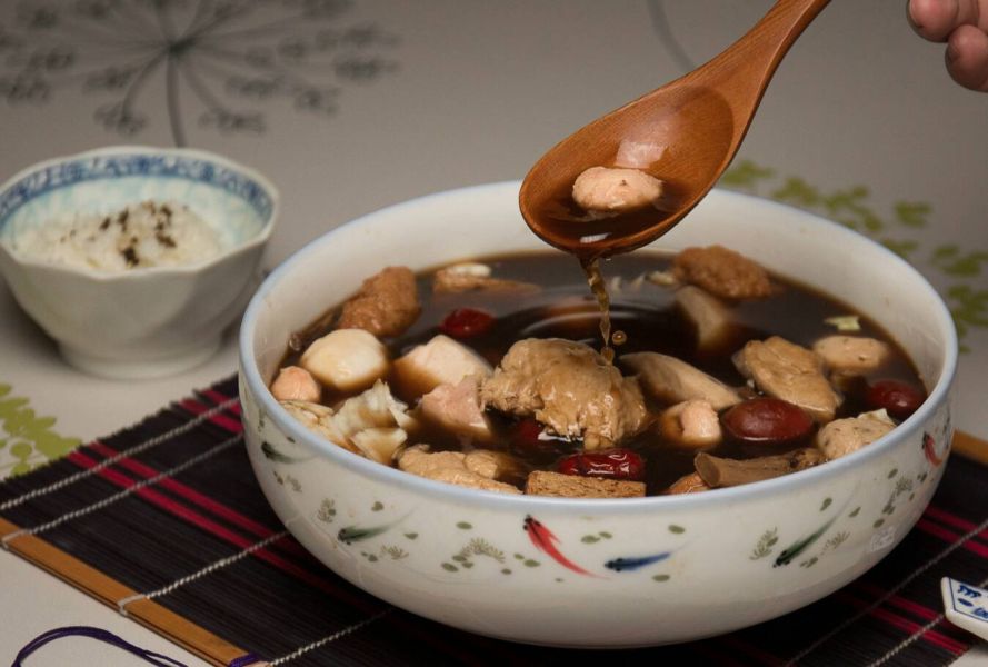 大磬 十全大補湯(純素)素食養生鍋品 大磬素食,川味胡椒雞,泰式檸檬雞,十全大補湯,何首烏燉品,純素