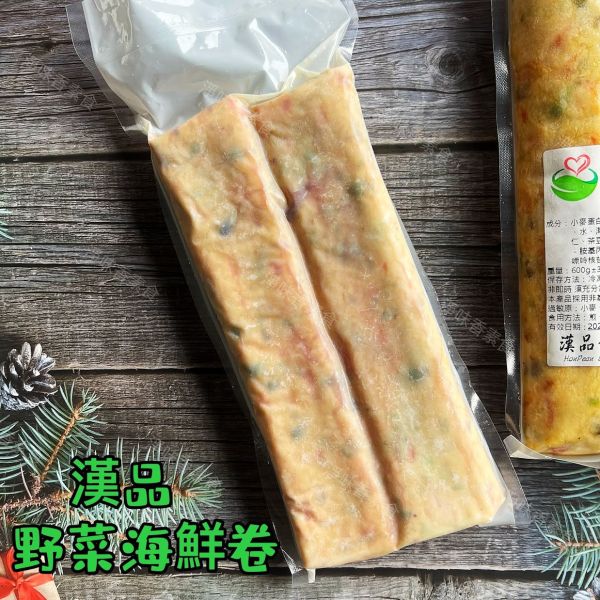 漢品 素食野菜海鮮捲 (600g)2條入 全素食可用 素食, 野菜海鮮捲, 全素, 漢品, 小麥蛋自, 樹薯澱粉, 大豆油, 健康食品, 冷凍食品, 食用方法