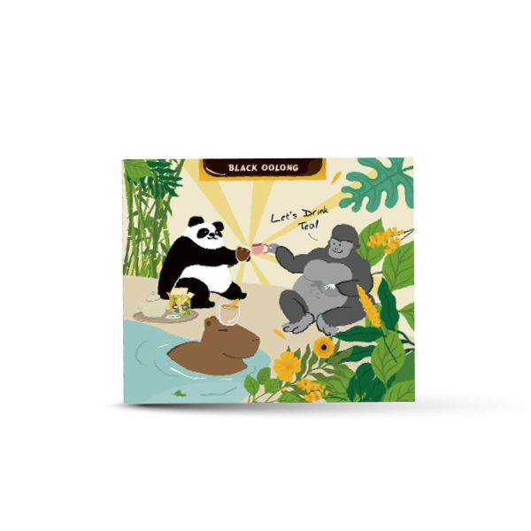 動物園午茶時光-濾掛式茶包-黑烏龍茶Drip Bag TEA Black Oolong 炭焙黑烏龍茶, 濾掛茶包, 動物園聯名茶, 手沖茶, 便攜烏龍茶, 茶葉, 台灣茶, 甘甜醇厚, 烘焙烏龍, 特色茶包