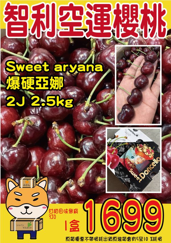 [甜酸濃郁]智利空運櫻桃 智利空運櫻桃