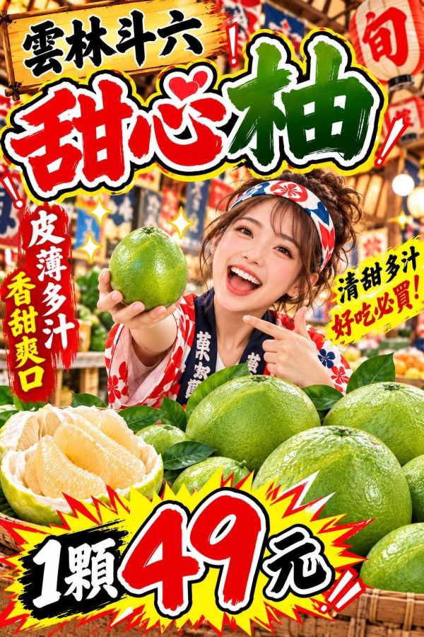 [果肉細緻飽滿]雲林斗六甜心柚 
