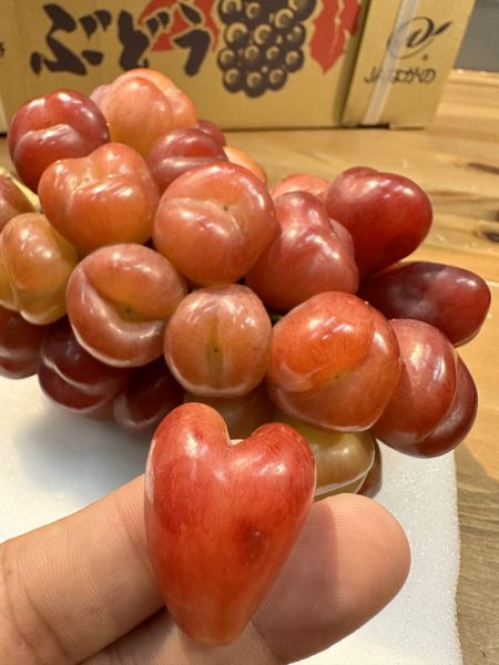[愛心顆粒皮薄脆甜]日本岡山我的心my heart葡萄 マイハート 愛心葡萄 日本岡山縣產我的心my heart葡萄