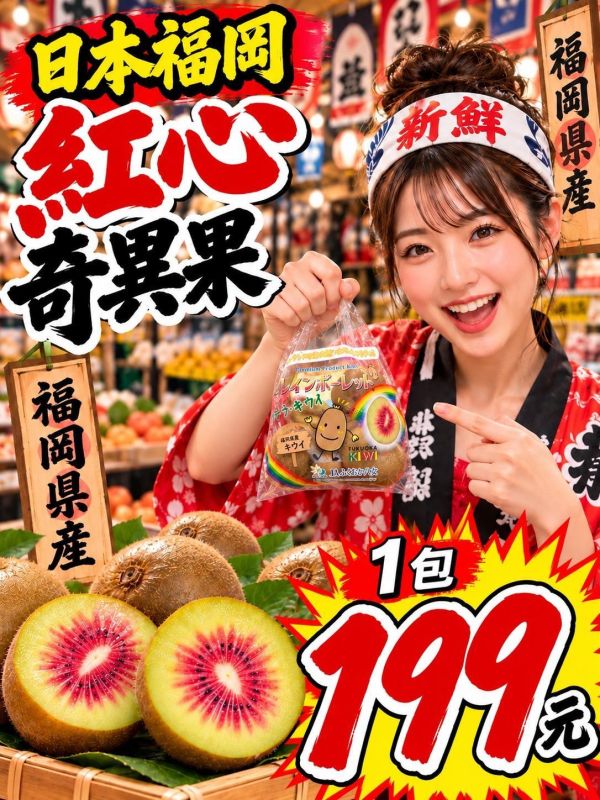 [營養滿滿]日本福岡紅心奇異果袋裝 奇異果,維他命C,維生素C,健康水果