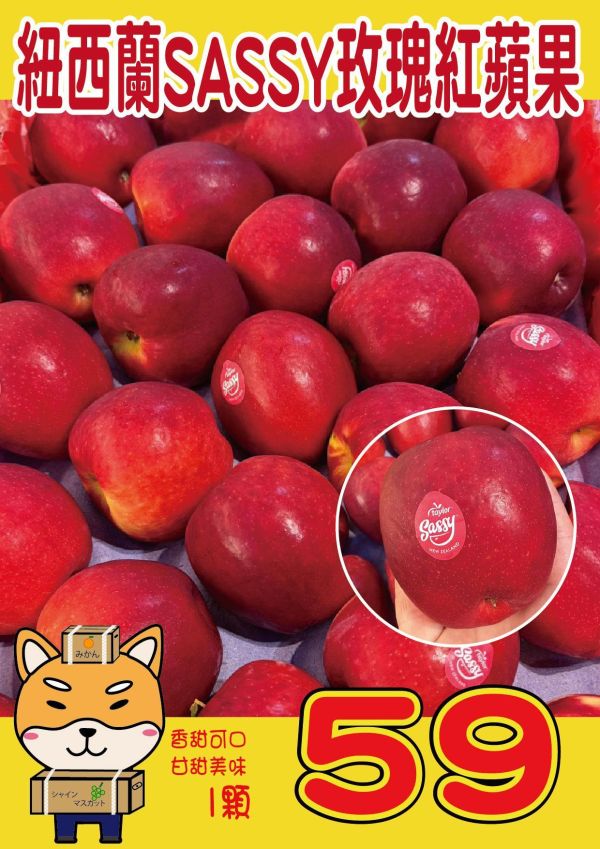 [清爽甘甜好吃]紐西蘭SASSY玫瑰紅蘋果 紐西蘭SASSY玫瑰紅蘋果