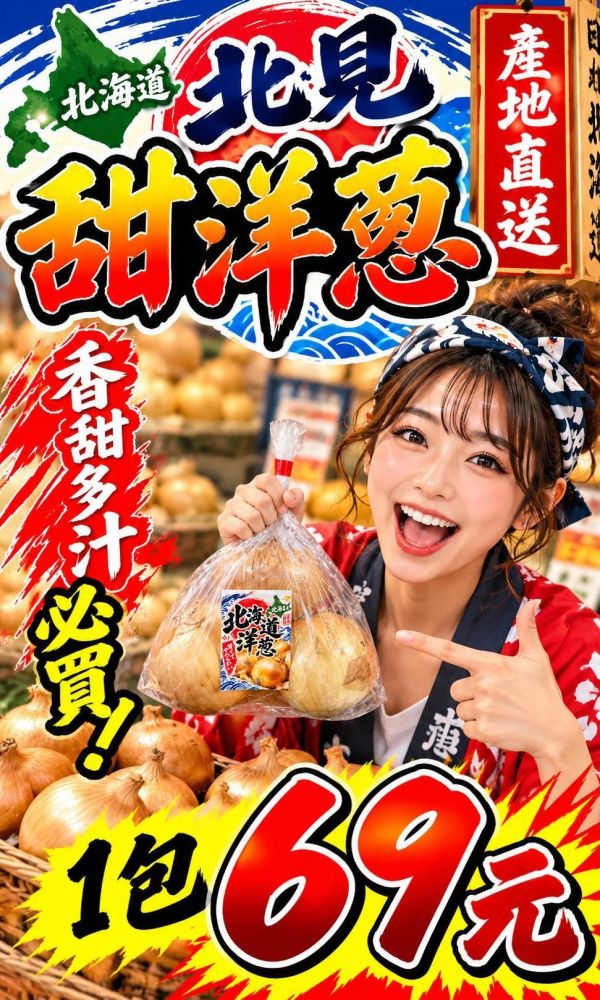 [肉質厚實]日本北海道北見甜洋蔥 北海道
