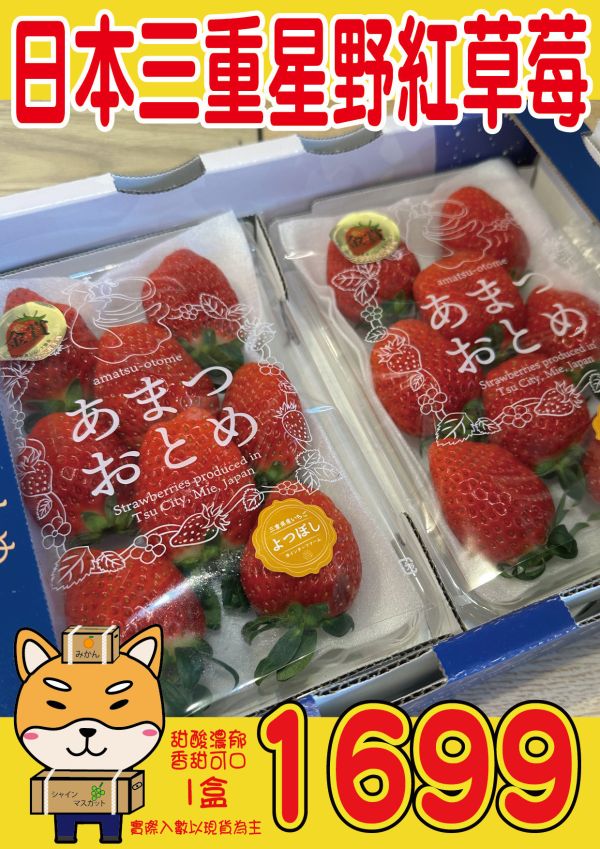 [馨香甘甜]日本三重星野紅草莓 日本三重星野紅草莓