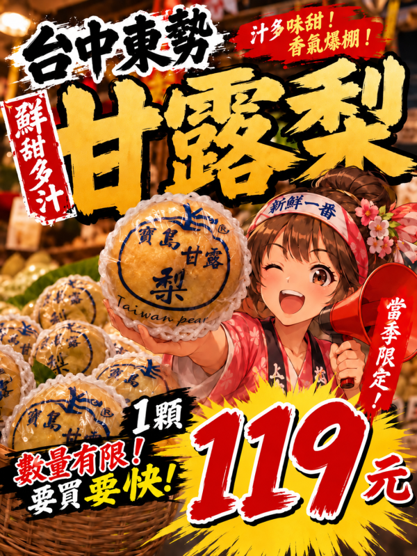 [爽脆甘甜]台中東勢寶島甘露梨 梨