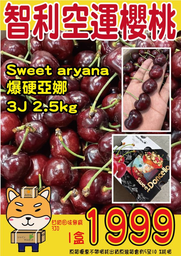 [甜酸濃郁]智利空運櫻桃 智利Royal dawn空運櫻桃