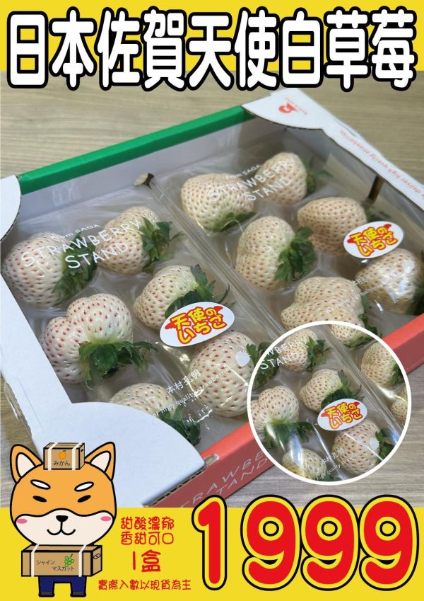 [甘甜香氣十足]日本佐賀天使白草莓 日本佐賀天使白草莓
