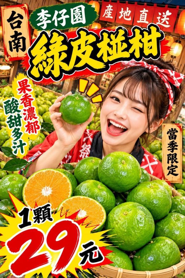 [甜酸濃郁當季限定]台南李仔園綠皮椪柑 