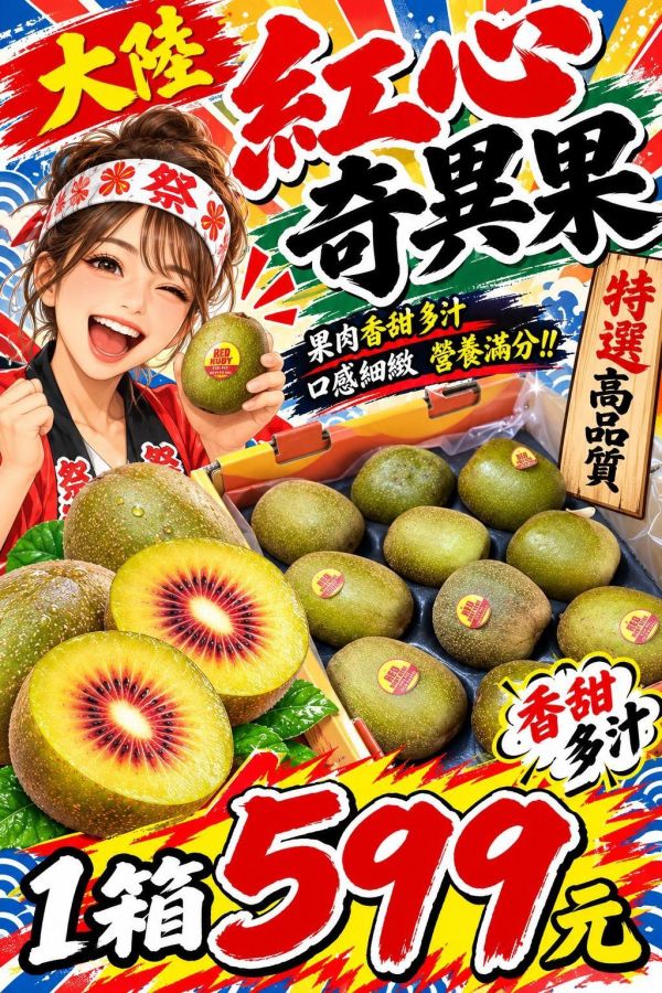 [營養滿滿]大陸紅心奇異果 Zespri紐西蘭黃金奇異果,Zespri SunGold,金奇異果,維他命C,維生素C,健康水果