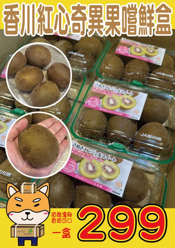 [質感厚實甘甜芳香]日本香川紅心奇異果嚐鮮盒 日本香川紅心奇異果嚐鮮盒