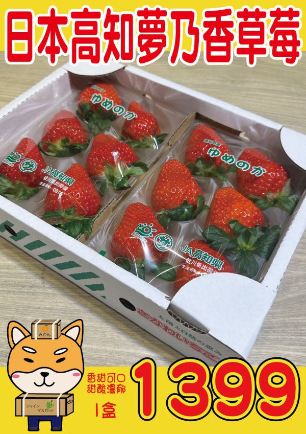 [甘甜香氣十足]日本高知夢乃香草莓 日本高知夢乃香草莓