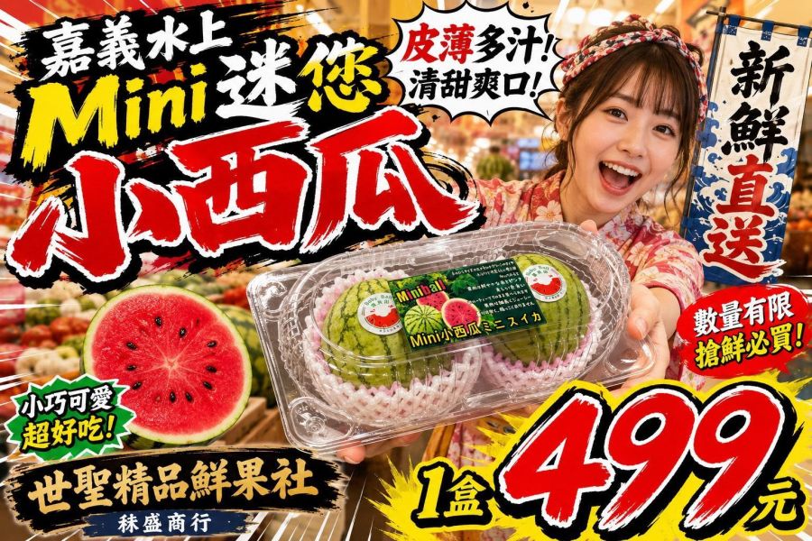 [鮮紅果肉超誘人]嘉義水上迷你小西瓜 瓜