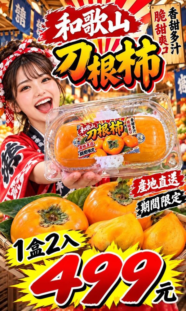 【果肉細緻】日本和歌山刀根柿 柿