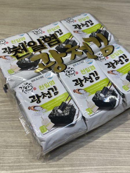 [韓式經典]韓國天日鹽海苔12包入 天日鹽海苔,韓國海苔,味付海苔