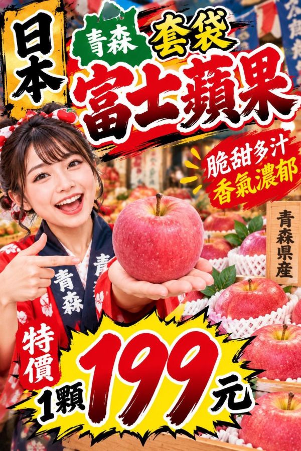 [紅潤香甜脆度適中]日本青森套袋富士蘋果 ふじ 