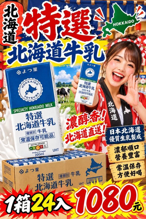【香甜濃郁】日本北海道特選牛乳 北海道 牛乳
