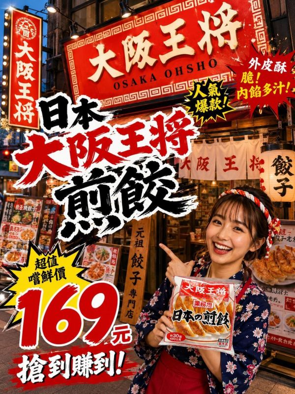 [檔期優惠]大阪王將元祖燒餃子約30粒 480g 大阪王將肉煎餃 王將餃子 日式煎餃