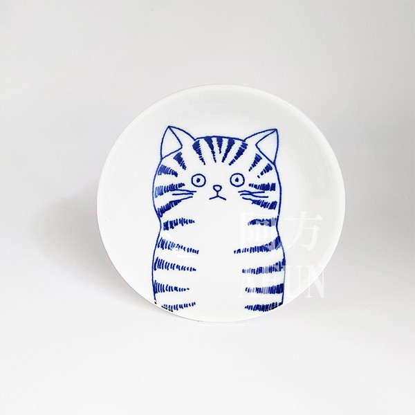 SHICHITA 美濃燒 貓咪小碟 虎斑貓 日本美濃燒,日系瓷器餐具,日本設計製造,高品質日式餐具,貓咪設計小碟,美濃燒手工工藝