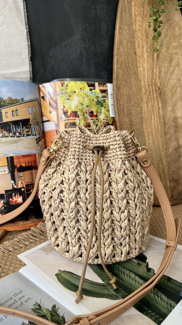 現貨 渡假風紙線編織包 