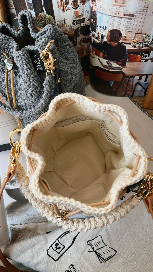 現貨 香草 全鉤織兩用包 