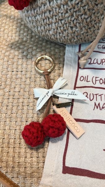 小櫻桃吊飾＋客製皮標 