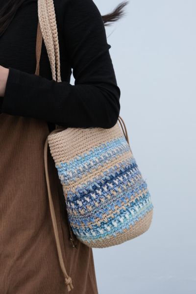 現貨 海色編織肩背包 