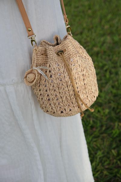 現貨 渡假風紙線編織包 