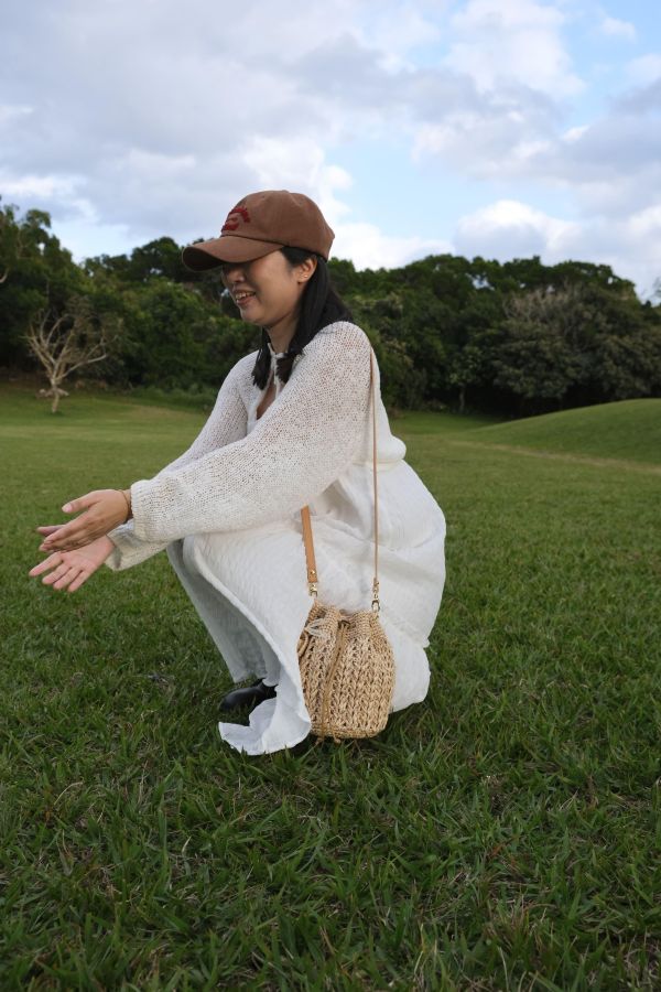 現貨 渡假風紙線編織包 